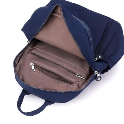 Tanweibago Mini Nylon Women Backpacks,11L Small Ladies backpacks Casual Lightweight Women Shopping Travel Daypack (Dark Blue) - color: Dark Blue