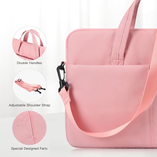 17.3 inch Laptop Sleeve Bag for HP Envy Pavilion 17/LG Gram/MSI/Dell Inspiron/Lenovo Thinkpad/ASUS/Acer Protective Computer Case Shoulder Bag, Pink - color: Pink, size: 17.3 Inch
