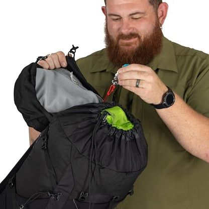 Osprey Talon 33L Men's Lightweight Hiking Backpack - Daypack for Travel & Camping, Black/Coal Grey, Extended Fit - color: Black/Coal Grey, size: 33L - Extended Fit