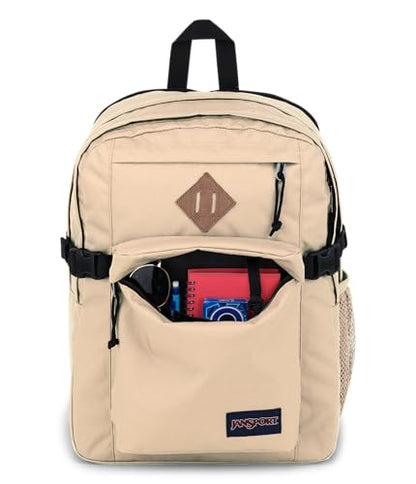 JanSport Main Campus Backpack - Travel or Work Backpack with 15-Inch Laptop Sleeve and Dual Water Bottle Pockets, Travertine - color: Travertine
