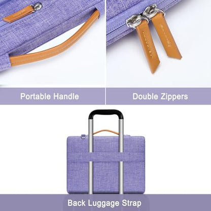 MOSISO 360 Protective Laptop Shoulder Bag,14 inch Computer Bag Compatible with HP Lenovo Dell ASUS Acer, HP, Dell Latitude, Lenovo,Side Open Messenger Bag with 4 Zipper Pockets&Handle, Purple - color: Purple, size: 14 inch