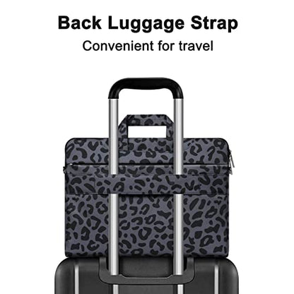 MOSISO Laptop Shoulder Bag, 15.6 inch Computer Bags Compatible with MacBook Air 15 inch M4 M3 M2/Pro 16 M4 M3 M2 M1 2025-2019, 15-15.6 inch Notebook, Leopard Grain Briefcase Sleeve with Belt - size: 16 inch