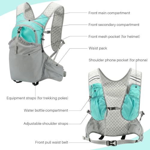 ShowyLive Lightweight Travel Backpack, Small Hiking Backpack Breathable for Cycling Trail Running Hiking - color: Blue, size: 10L