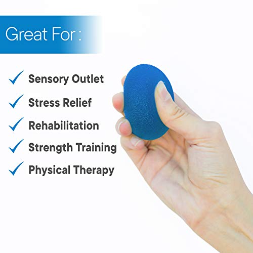 RMS 4-Pack Hand Exercise Balls - Physical & Occupational Therapy Kit for Strengthening Grip & Reducing Stiffness - Arthritis Pain Relief Exerciser for Rehabilitation, Fidget, Stress Relief