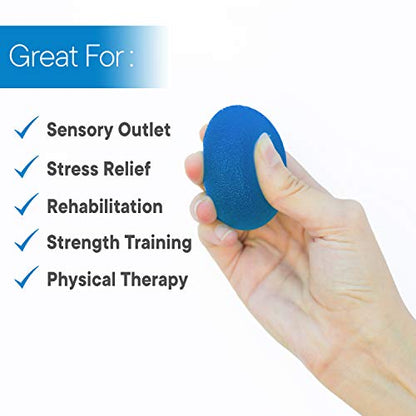 RMS 4-Pack Hand Exercise Balls - Physical & Occupational Therapy Kit for Strengthening Grip & Reducing Stiffness - Arthritis Pain Relief Exerciser for Rehabilitation, Fidget, Stress Relief
