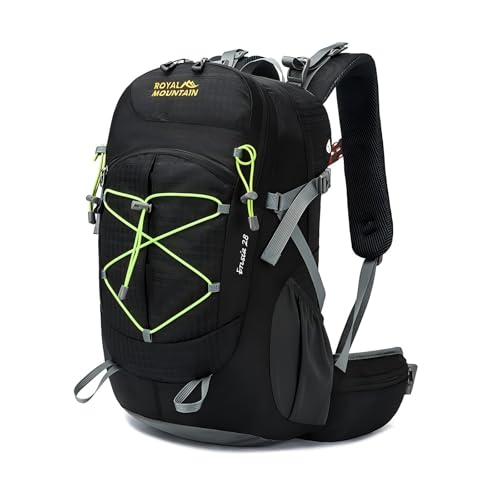 Backpacking Backpack Small Hiking Backpack for Women Men,28L Lightweight Waterproof Travel Backpacks Hiking Daypack for Camping Cycling Outdoor - color: Black