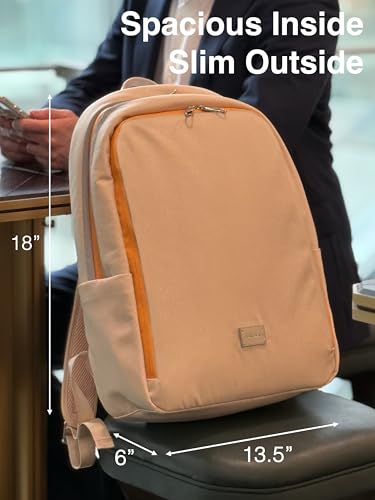 Lumos Laptop Backpack – Luxury Stylish Slim 20L Laptop Backpack for Work, Business, Travel – Ergonomic Comfort, Anti-Theft, Water Resistant, Reflective, Fits 16" Laptop, Gift for Women & Men