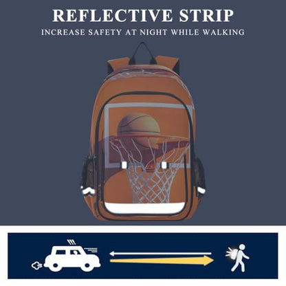 ALAZA Basketball Orange Sport Backpack College Middle High School Bag Laptop Bag Casual Dayback Travel Business 17 inch