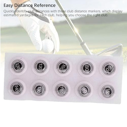 SUNGOOYUE Golf Club Distance Markers, 20 Pack Easy Install Golf Ball Makers Reference for Golfers & Training Sessions - color: White