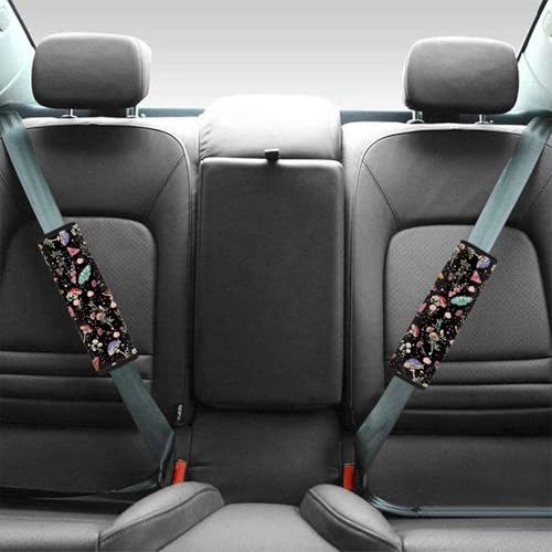 Mushroom Car Seat Belt Cover Pad Soft Comfortable Seat Strap Pads Compatible with All Model Seatbelt Covers Can Be Used As A Backpack Shoulder Pad Butterfly Car Seat Shoulder Strap Pads - color: Mushroom Butterfly