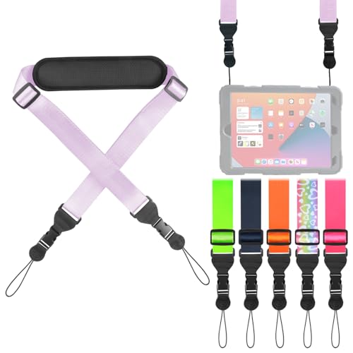 FIEIL Universal Shoulder Strap, Neoprene Padded Bag Strap with Double Adjustable Buckles, Comfortable Neck Lanyard for Camera, Cellphone Tablet,iPad, Laptop, Binocular, Luggage Bag(Purple) - color: Purple
