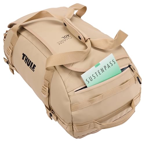 Thule Chasm Duffel bag, Weather-resistant materials, Easy packing, Converts to backpack, Internal pockets, Travel-ready - color: Gentle beige, size: 40L