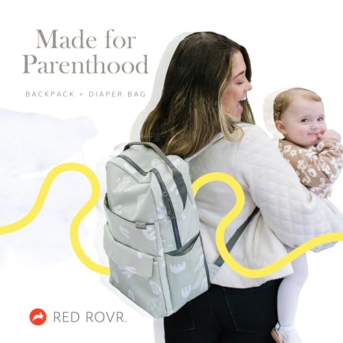 RED ROVR Roo Lightweight 1 LB Diaper Bag Backpack | 11 organizational pockets| Durable & Water-Resistant (Truffle Doodle) - color: Truffle Doodle