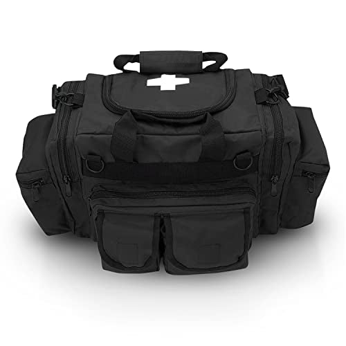 ASA TECHMED First Aid Responder EMS Emergency Medical Trauma Bag Deluxe, Black - color: Black