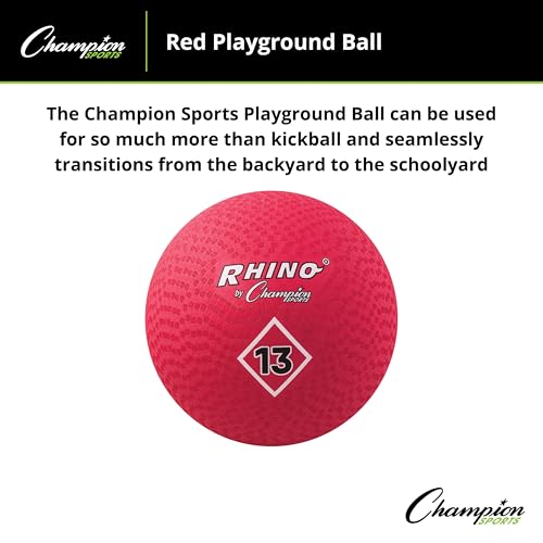 Champion Sports Playground Ball – Durable High-Bounce Ball, Sizes 5", 6", 7", 10", 13" & 16" for Gym, Recess & Play - style: 13" Diameter