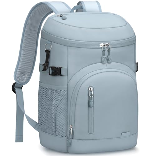 Pritent Cooler Backpack Insulated Waterproof,30/45 Cans Backpack Coolers Leakproof Lunch Backpack for Men Women Portable Soft Cooler Bag for Beach Camping Trave Picnic - color: Blue, size: 45 Cans