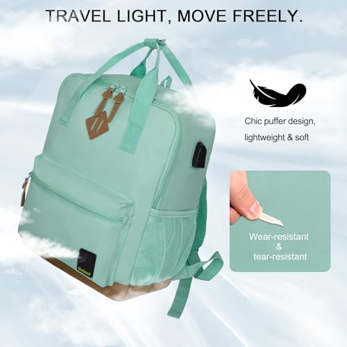 Goloni Small Carry On Travel Backpack with USB Charging Port, Lightweight Water Resistant Mini Carry-on Backpack for Men Women, Compact Personal Everyday Backpack,Green - color: Green