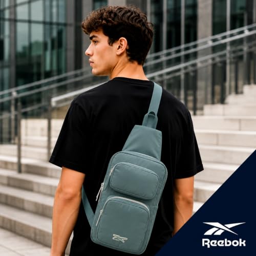 Reebok Unisex Crossbody Bag - Convertible Compact Durable Cross Body Bag for Women and Men - Gym and Travel Essentials, Size One Size, Mikayla Green - color: Mikayla Green