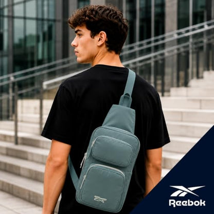 Reebok Unisex Crossbody Bag - Convertible Compact Durable Cross Body Bag for Women and Men - Gym and Travel Essentials, Size One Size, Mikayla Green - color: Mikayla Green