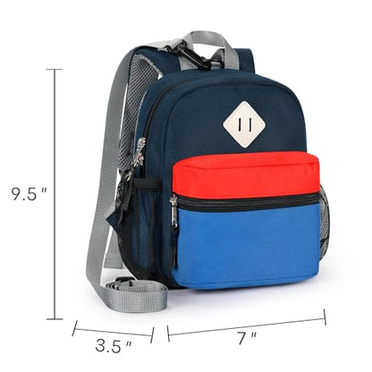 STEAMEDBUN Toddler Backpack Leash - Anti-Lost Harness Backpack for Boys Girls 1-3 - Blue - color: Dark-blue&red, size: Leash - 9.5"H