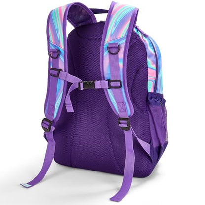 Choco Mocha Purple Backpack for Teen Girls, Travel School Backpack for Girls Middle School Large Bookbag 18 Inch - color: Purple-shine