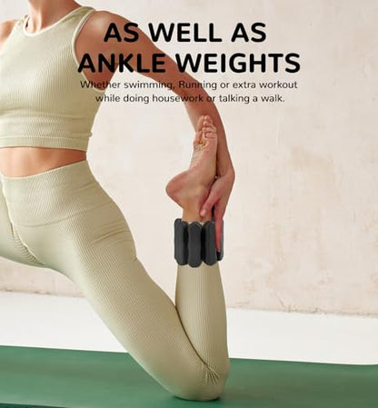 Ankle and Wrist Weights for Women & Men, Adjustable Arm & Leg Weights Set of 2 (1 lb/2 lb Each) Soft Silicone Weighted Bands Weighted Bracelet for Pilates Yoga Dance Walking Running Swimming Water Pool Home Gym Fitness Workout Jogging Gymnastics Aerobics