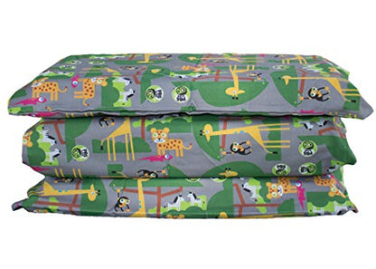 KinderMat 1.5" Thick + PBS Kids KinderBundle - Washable Cover, Special Edition - Safari Party - Regular, Sheet is 47" x 22", Value Bundle Great for Daycare & Family Households, - color: Safari Party Bundle 1.5 Inch