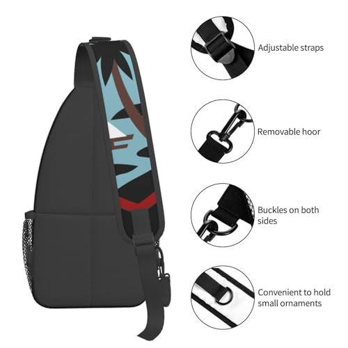 Guam Arng Sling Backpack Chest Daypack Crossbody Crossbody Shoulder Bags For Travel Sports Running Hiking, Black