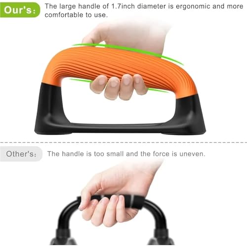 Push Up Bar Push Up Bars 2pcs Pushup Stands With Thickened Soft Plastic Handle, Stable and Non-Slip Base, Handles for Floor - color: A Black Orange