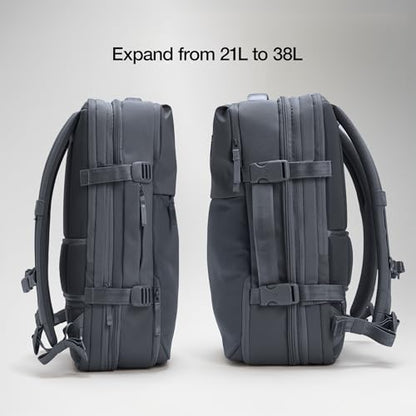 Incase A.R.C. Travel Backpack 38L – Expandable Carry On Luggage, Fits up to 17" Laptop – Butterfly Opening, Quick Access Pocket, Shoe Storage – Airplane Travel Essentials, Weekend Bag – Navy - color: Navy