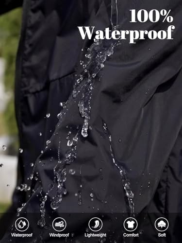 CRIPOM Light Weight Rain Jacket Women Waterproof Windbreaker Travel Rain Coats for Women Packable S-XXL - color: Black, size: XX-Large