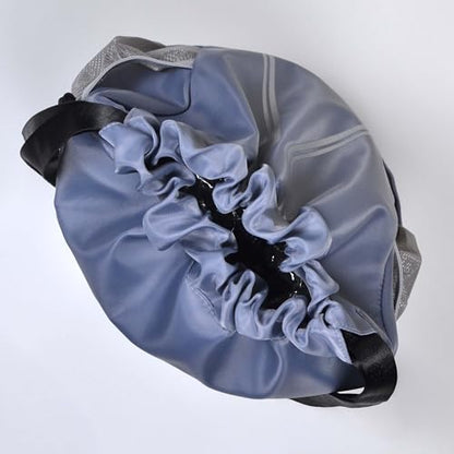 Nupouch Drawstring Backpack: Lightweight, Water-Resistant, Reflective Gym Bag w/Shoe Compartment for Travel, Hiking, Sports - color: Light Blue