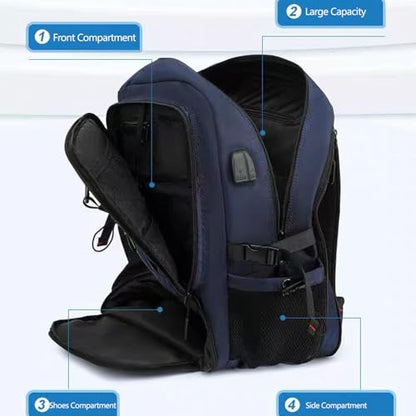 DUSLANG Travel laptop backpack, Extra Large 60L Traveling College Backpack,Large Capacity Backpack for Men Women,Fits 17 Inch Computer, USB Charging Port, Blue - color: 60l Blue