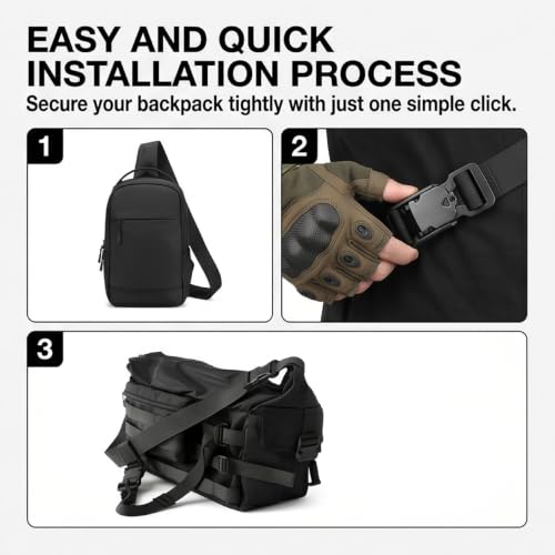 1 Pack Messenger Bag 3 Point Belt with Magnetic Quick Release Buckle Stability Belts Add on Straps for Crossbody Bag Sling Backpack Chest Bag Daypack Shoulder Bag Black
