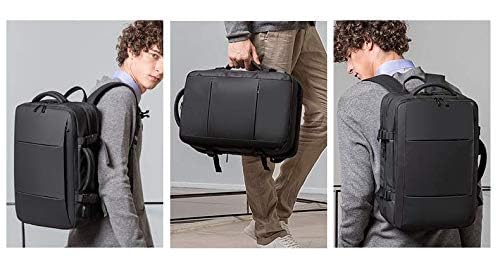 BANGE 35L Travel Backpacks,Weekender Expandable Carry-On Backpack for Airplanes, Waterproof 17.3 inch Laptop Backpack for Men and Women - size: black-35l