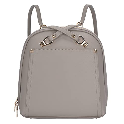 MMS Brands Miztique Daisy Convertible Backpack Purse for Women | Vegan Leather Shoulder Strap Bag or Convertible Backpack | (Taupe) - color: Taupe