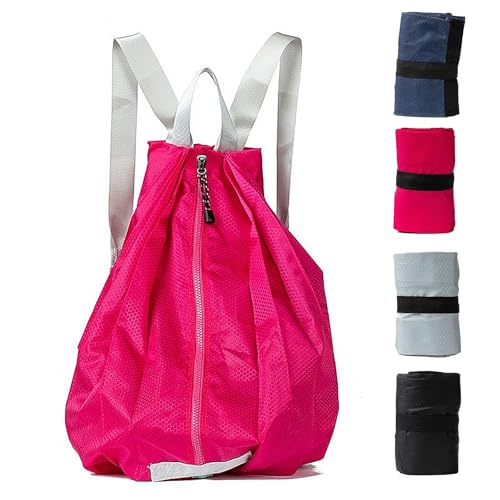 Ultra Lightweight Waterproof Small Hiking Backpack,Packable, Foldable Collapsible For Beach, Camping And Gym,Small Gym Bag, Casual daypacks, Travel Backpack, (Red) - color: Red