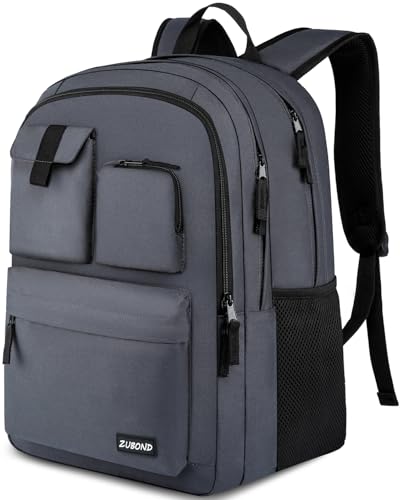 ZUBOND Backpack for Men & Women, Backpacks for School Teen Boys & Girl, Student Bookbag 17.3 inch Laptop Compartment with USB Charging Port for High Middle School, Black Travel Casual Bag - size: 17.3 Inch
