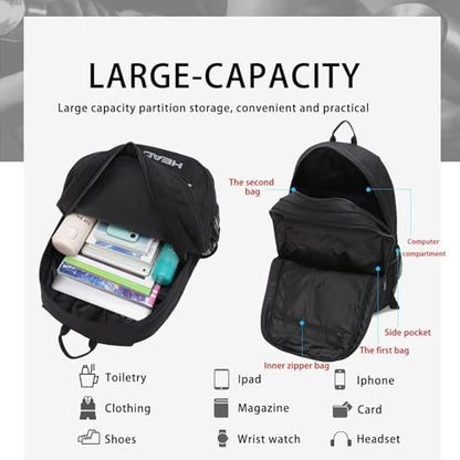 HEAD 30L Waterproof Drone String Travel Backpack for Men, Lightweight Laptop Backpack Fits 15.6 inch Notebook, Casual Daypack Carry On Backpack for College/Gym/Outdoor/Daily Use/Commute, TSA Friendly - color: Black