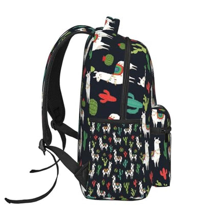 Commuter Laptop Backpack Llama Alpaca Cactus, Lightweight Water Resistant Daypack with Inner Pocket for Work, Office - color: Pattern (225)