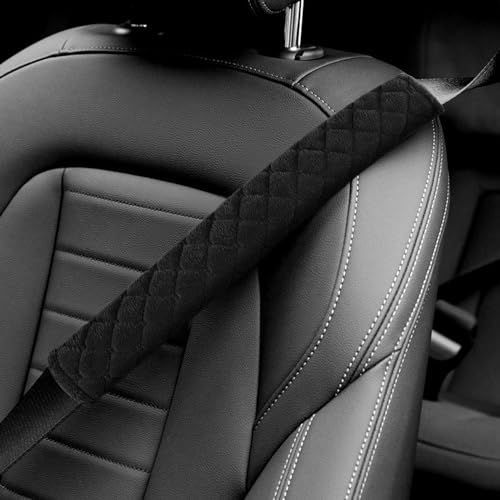 surpassme Car Seat Belt Pads Cover, 2PCS 15in Extra Length Seat Belt Shoulder Strap Covers Protector to Release Stress to Neck and Shoulder for a Safety Driving (Black) - color: Black, size: 2pcs-15.5 inches