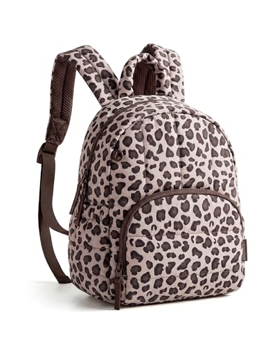 BAGSMART Mini Backpack for Women, Lightweight Puffer Small Backpack Purse, Quilted Casual Travel Daypack, Cute Water-Resistant Bookbag for Daily, Leopard - color: Leopard