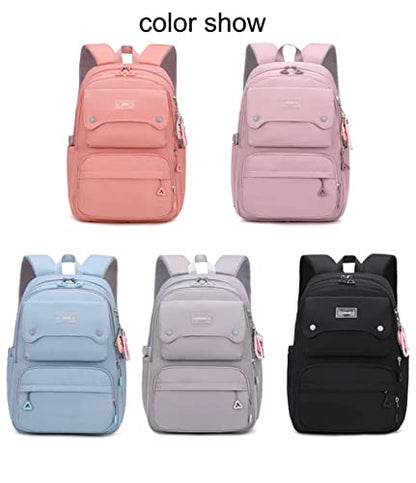 JiaYou Teen Girls Casual Backpack High Middle School Daypack Women Daily Travel Laptop Bag (1# Pink, 26 Liters) - color: 1# Pink