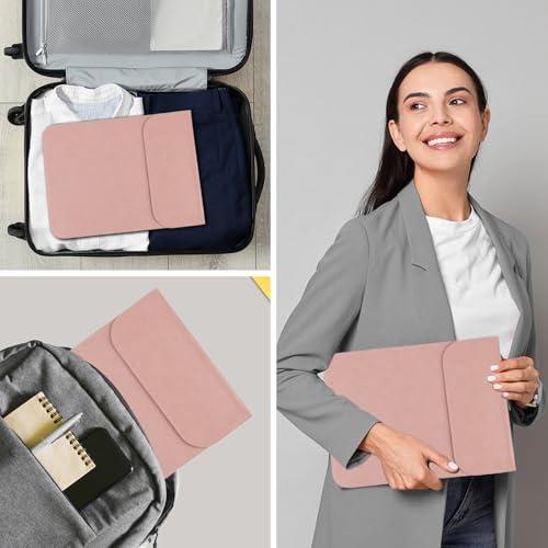 Allinside 11-12 inch Laptop Sleeve Case Compatible with MacBook Air 11 2010-2015/MacBook 12 2015-2017, Waterproof PU Leather Laptop Sleeve Bag Protective Vertical Case Cover, Pink - color: Pink, size: 11-12 in for Macbook Air 11/12/iPad