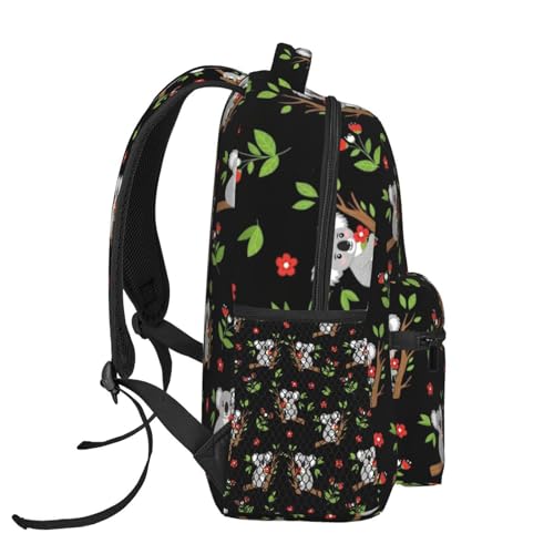 Outdoor Sports Travel Backpack Leaves Flowers Cartoon Koala, Lightweight Daypack for Men Women Gym and Beach - color: Pattern (231)