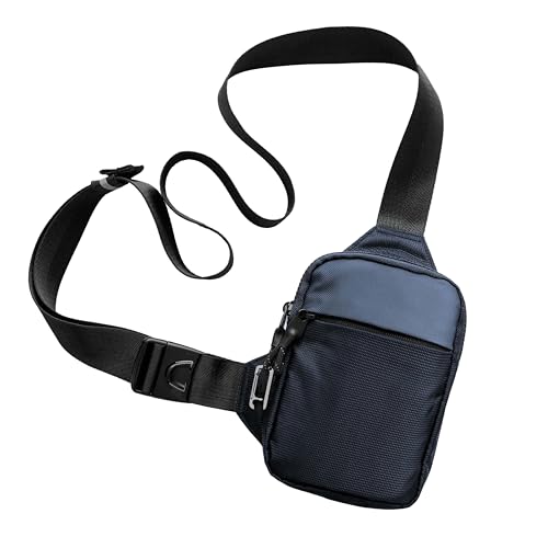 Travel Sling Bag for Men & Women - Small Water Resistant Crossbody Multipocket Chest Bag with Anti-Theft - color: Blue, size: Mini