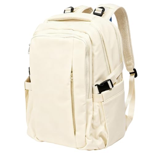 Travel Backpack for Women Men Carry on Backpack, Airline Approved Large Travel Bag Flight Approved Personal item, 15.6 Inch Laptop Backpack Casual Daypack for Weekender Business Hiking-WHITE - color: White