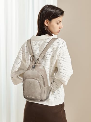 CLUCI Sling Bag for Women Leather Women's Backpack Small Convertible Backpack Purse Crossbody Bag for Travel - color: 1-3 Grey