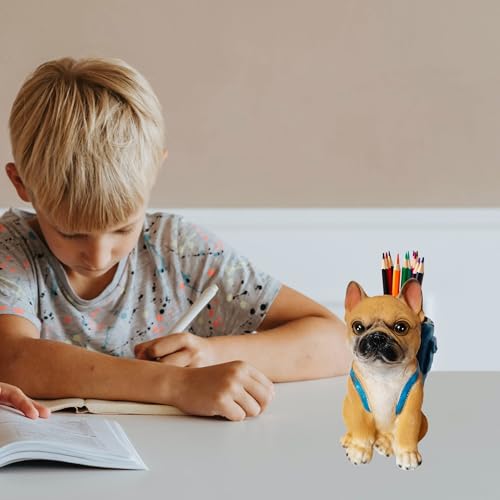 Dog Pen Holder for Desk French Bulldog Gifts for Men Women and Kids Unique Pen Pencil Holder Cup Funny Desktop Organizer for Home Office School Desk Decor (French Bulldog) - style: French Bulldog