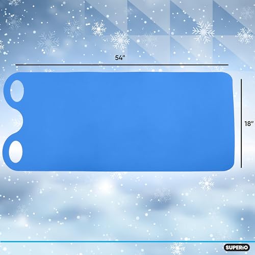 Superio Snow Slider Mat, Flexible Snow Sled Flying Carpet, Roll up Sleds for Kids 36" / Adults 54" Lightweight Plastic Snowboard Sled, 1 Pack - color: Blue, size: 54"